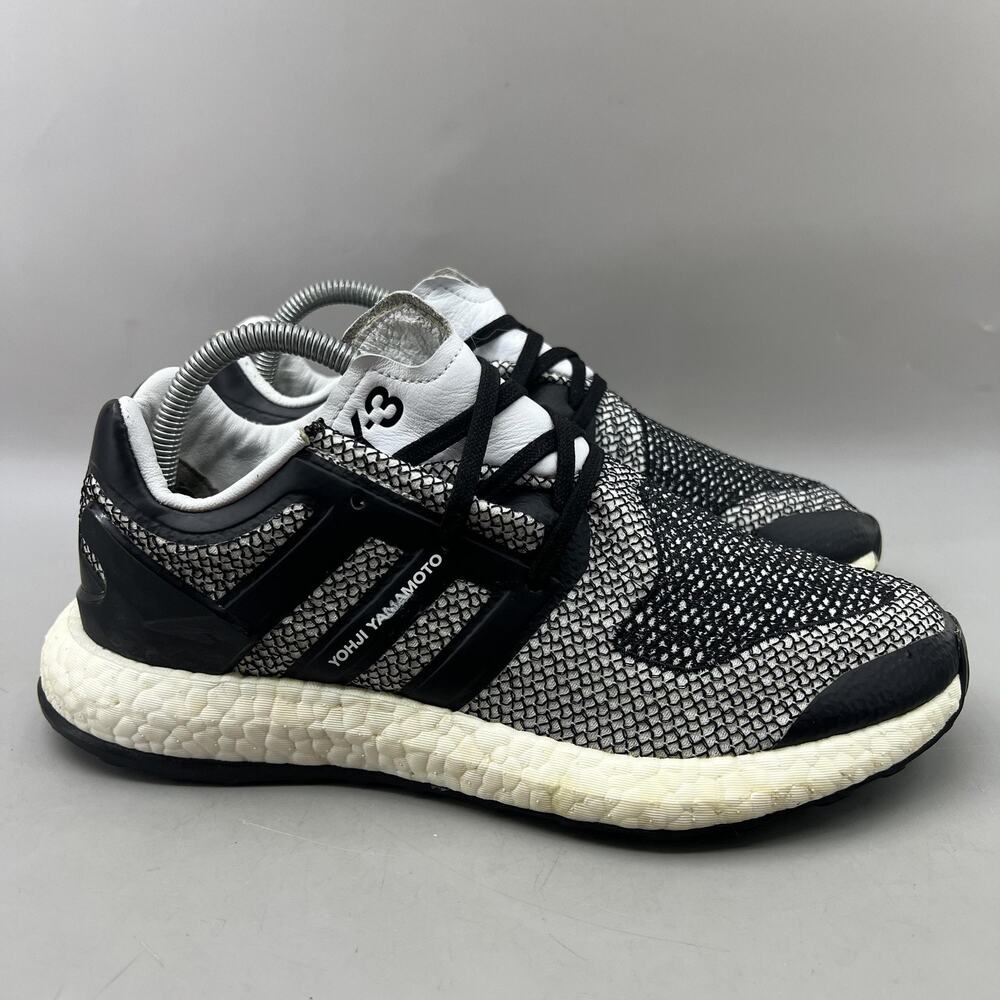 Adidas Y-3 Yohji Yamamoto Pureboost Shoes Men Size 8 Black White Comfort Sneaker